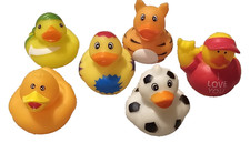 Lot of 6 Rubber Ducks Mixed Sizes  Colors Jeep Duckies Dashboard Decor or Bath
