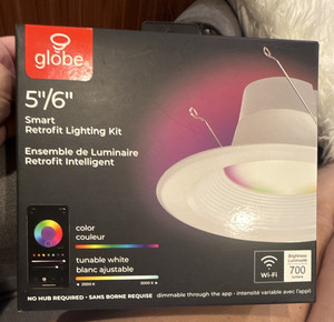Globe 5"/6" Smart Retrofit LED Downlight RGB Tunable White 700lm Wi‑Fi 11W