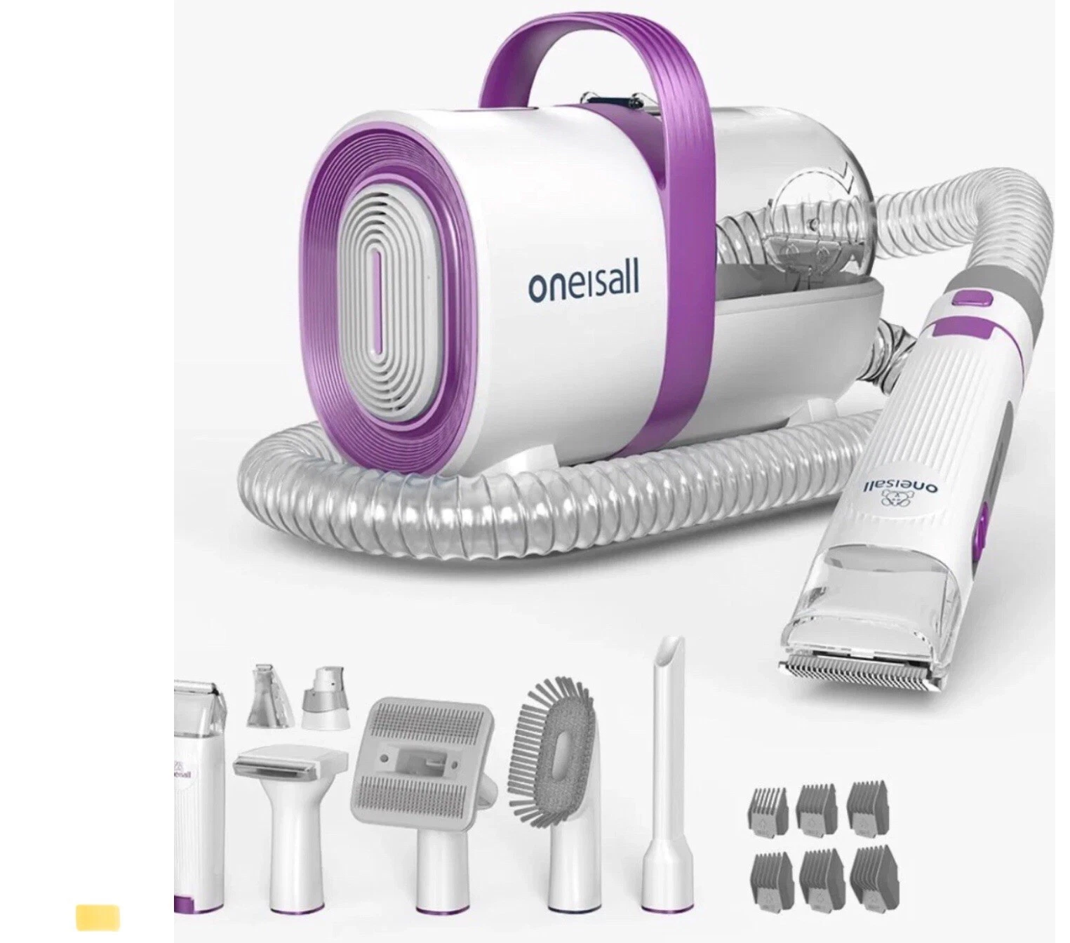 Oneisall Dog Grooming Vacuum Kit – Pet Hair Clipper Set for Dogs & Cats Open Box