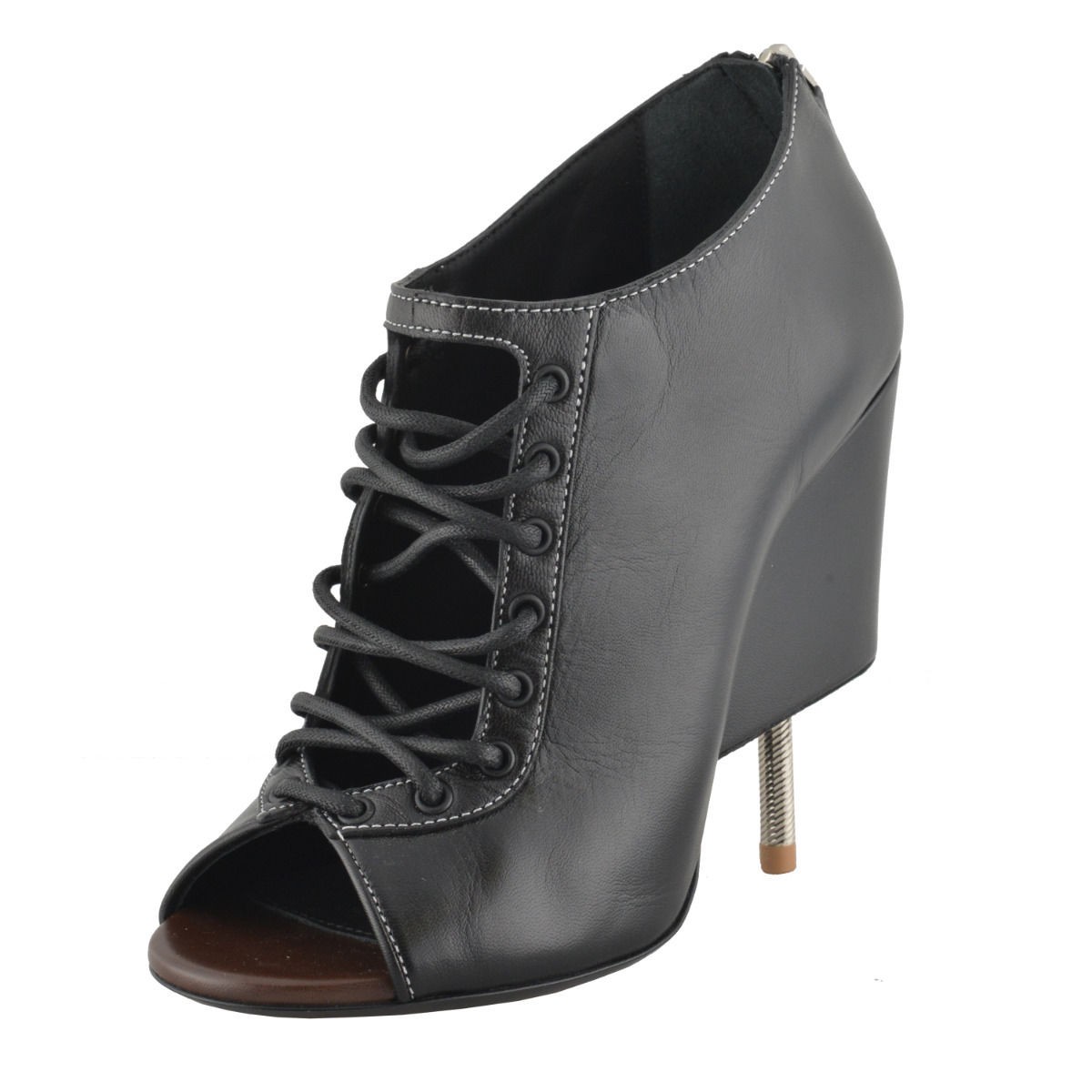 Женские черные кожаные ботильоны Givenchy с открытым носком размер Sz 65 7 85 146590₽