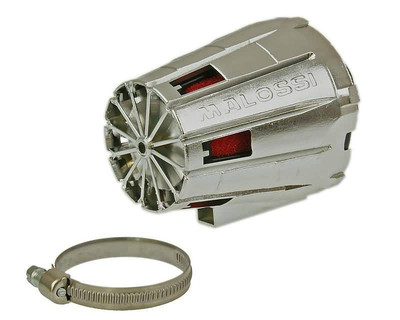 Malossi E5 Racing Air Filter Silver 38mm Carb Connection for PHVA, PHBN, Miku...