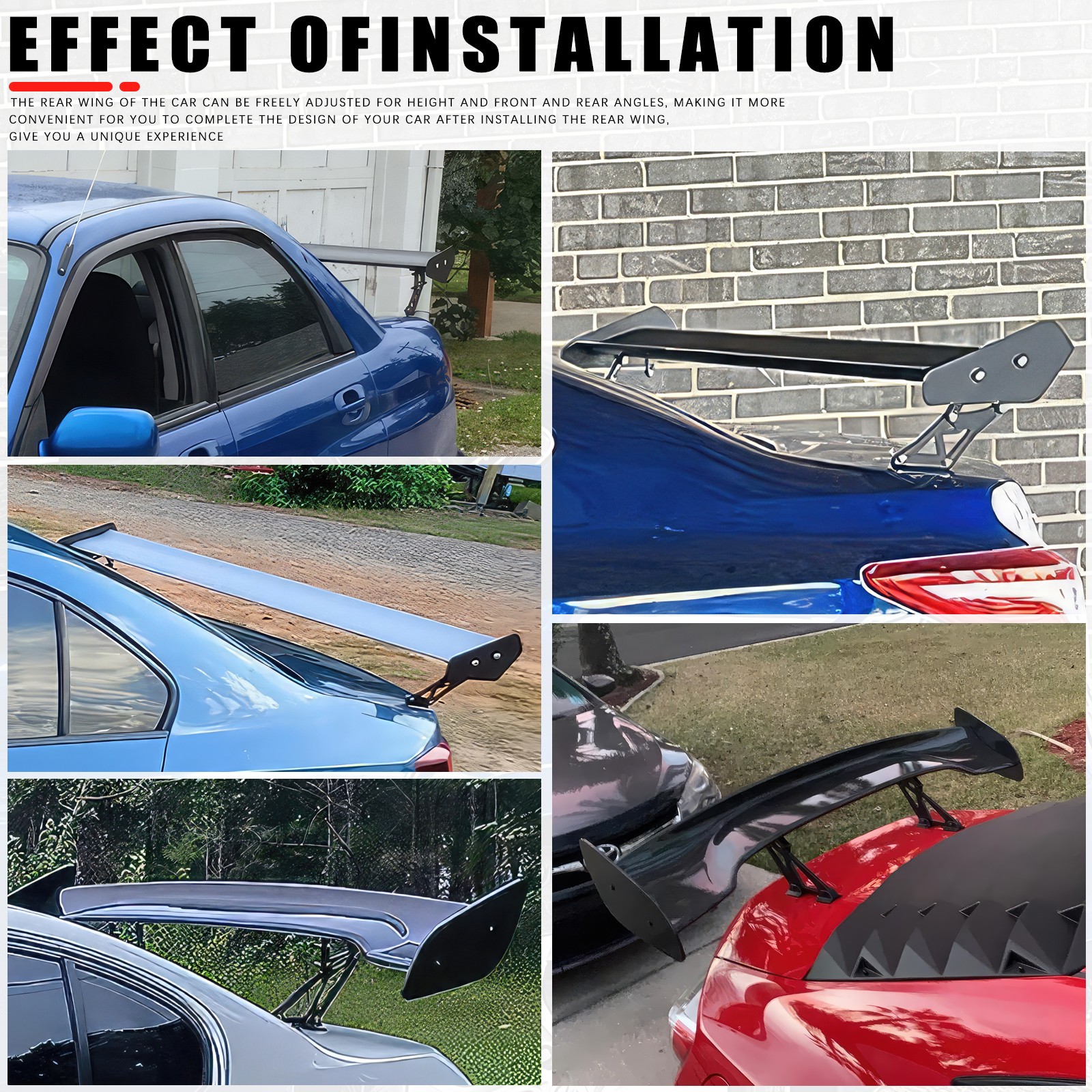 46" Rear Trunk Wing Racing Spoiler GT Style Matte Black For Acura NSX Coupe 2DR