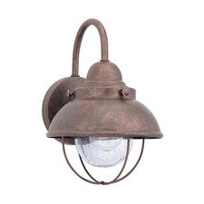 11.25 Inch 9.3W 1 LED Small Outdoor Wall Lantern-Weathered Copper