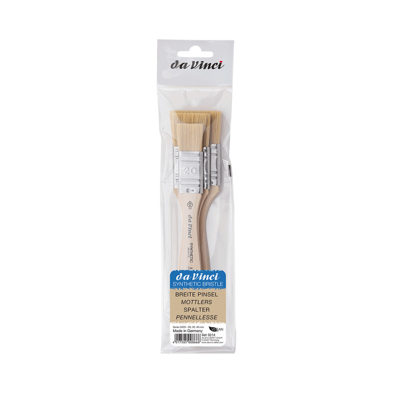 Pinceaux plats spalters Da Vinci Série 2 lot de 3 tailles pour peinture acrylique