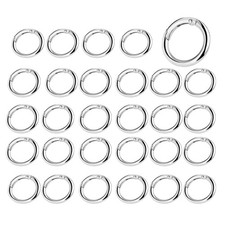 Rund Karabinerhaken Karabiner Ring Schl&uuml;sselring 26mm Silbe 40 St&uuml;ck