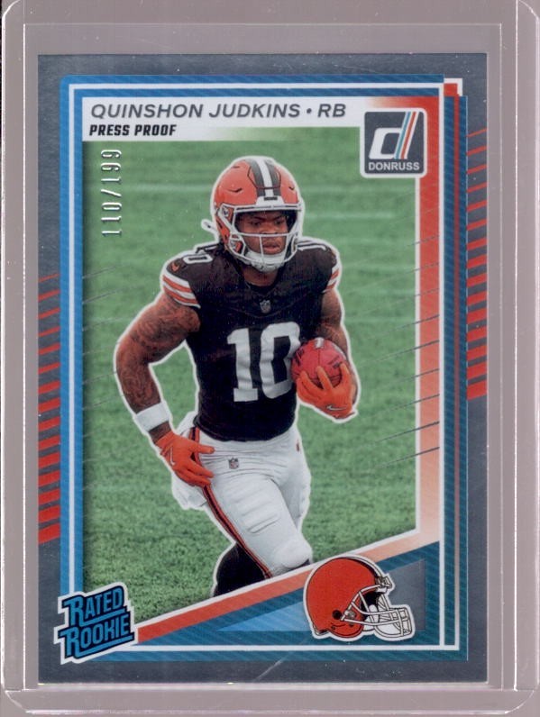 QUINSHON JUDKINS 2025 Donruss #330 Silver Press Proof Rated Rookie RC #110/199