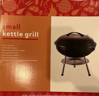 Small Portable Charcoal Kettle Grill Heavy Duty Tailgating Camping Backyard