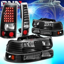 Black Amber Bumper Headlightclear Lens Led Tail Light Fit 99-02 Chevy Silverado Black Amber Bumper Headlightclear Lens Led Tail Light Fit 99-02 Chevy Silverado