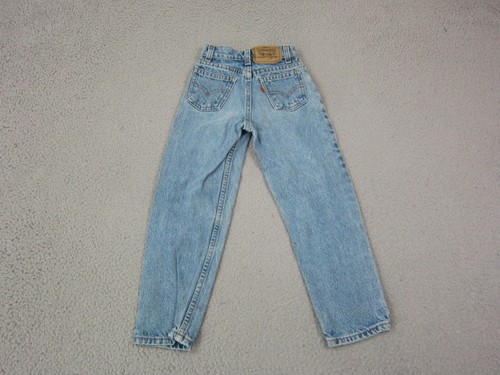Vintage Levis 512 Jeans Boys Size 7 Blue Slim Fit Tapered Orange Tab Made in USA - Picture 1 of 19