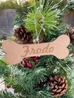 Dog bone Personalised name Christmas tree decoration bauble Xmas pet doggo doggy