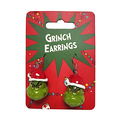 Grinchy 3D Ohrringe für Weihnachten hellgrün Urlaub Accessoire mit einem verspielten