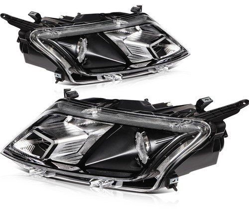 Headlights Assembly Left+Right For 2010-2012 Ford Fusion Black Housing Pair