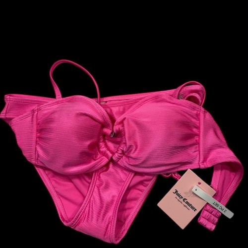 Juicy Couture Heart Ring Bandeau Bikini Set MAGE Size M NWT