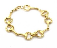 Bracelet Equestrian Snaffle Bit Solid 9ct White Gold 
