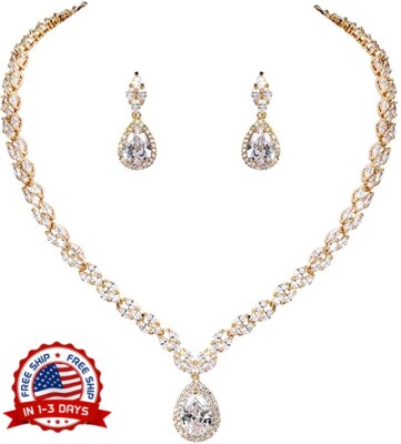 Juego de collar y aretes pendientes para novia boda mujer regalo