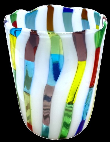 Vaso Cilindro multicolor Murano Glasses Made in Italy VS034 - Picture 2 of 5