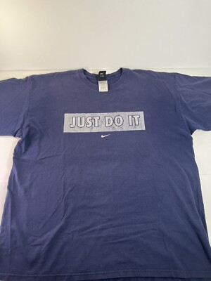 Vintage Y2K Nike Team Adult XL Navy Blue graphic Tee  Just Do It  Mexico EUC!
