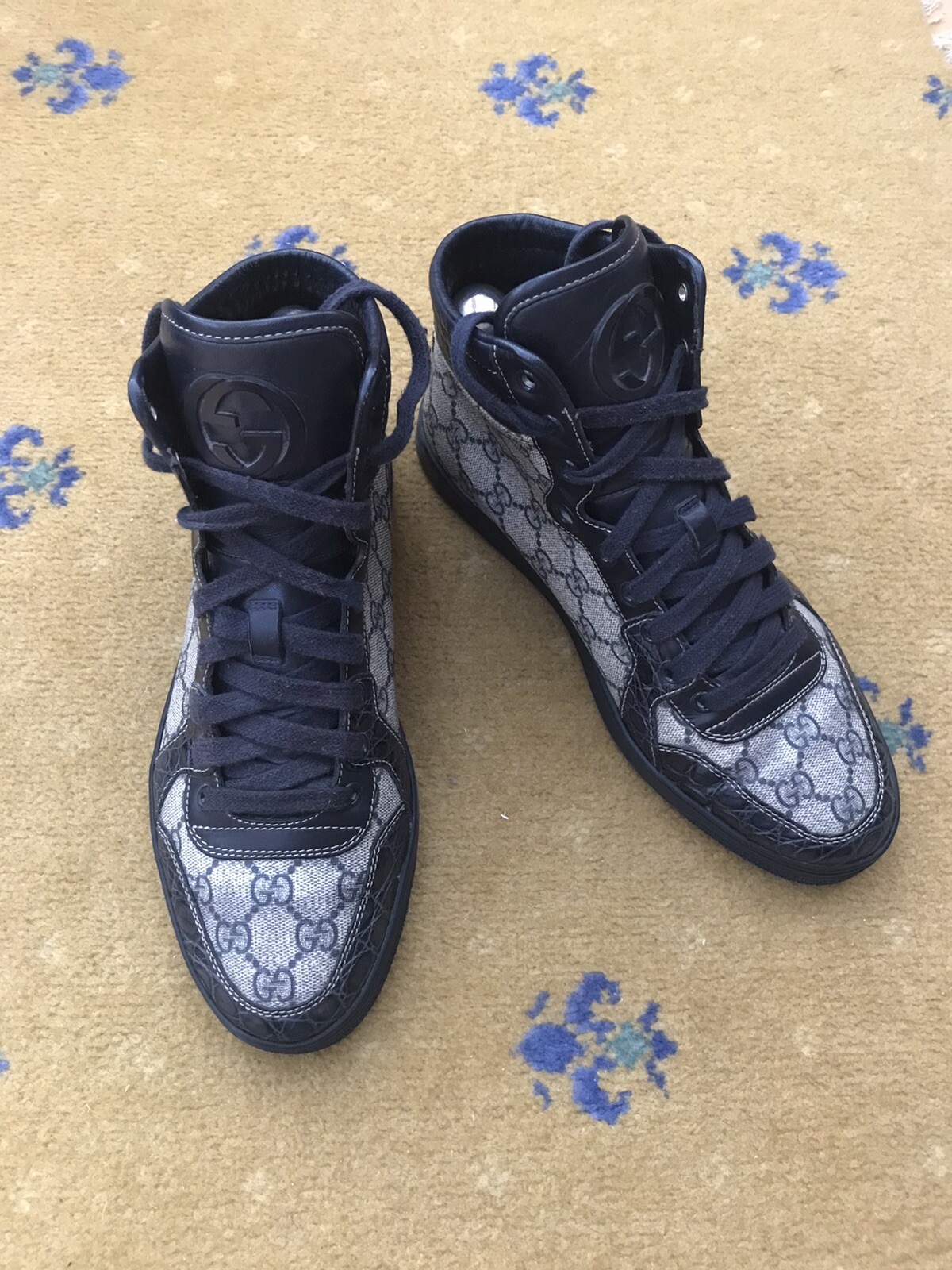 Gucci Trainers Sneaker Shoes High Top Croc Canvas Monogram Mens UK 6 US 7 EU 40 thumbnail 8