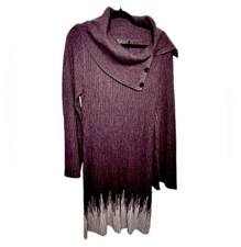 Connected Apparel Sweater Dress Women's XL Purple Acrylic Knitted