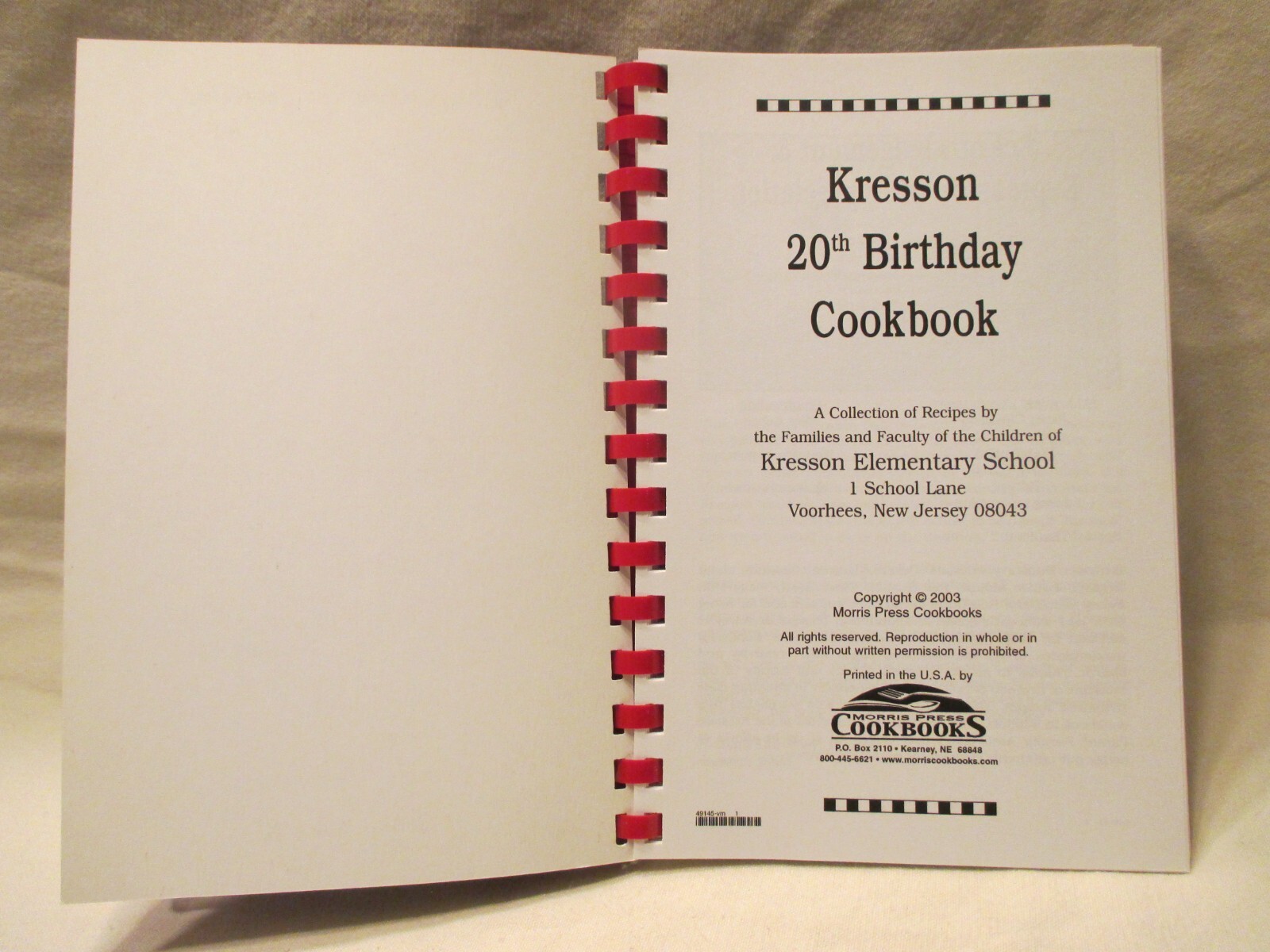 Kresson 20th Birthday Cookbook (Kresson Elementary School, Voorhees, NJ