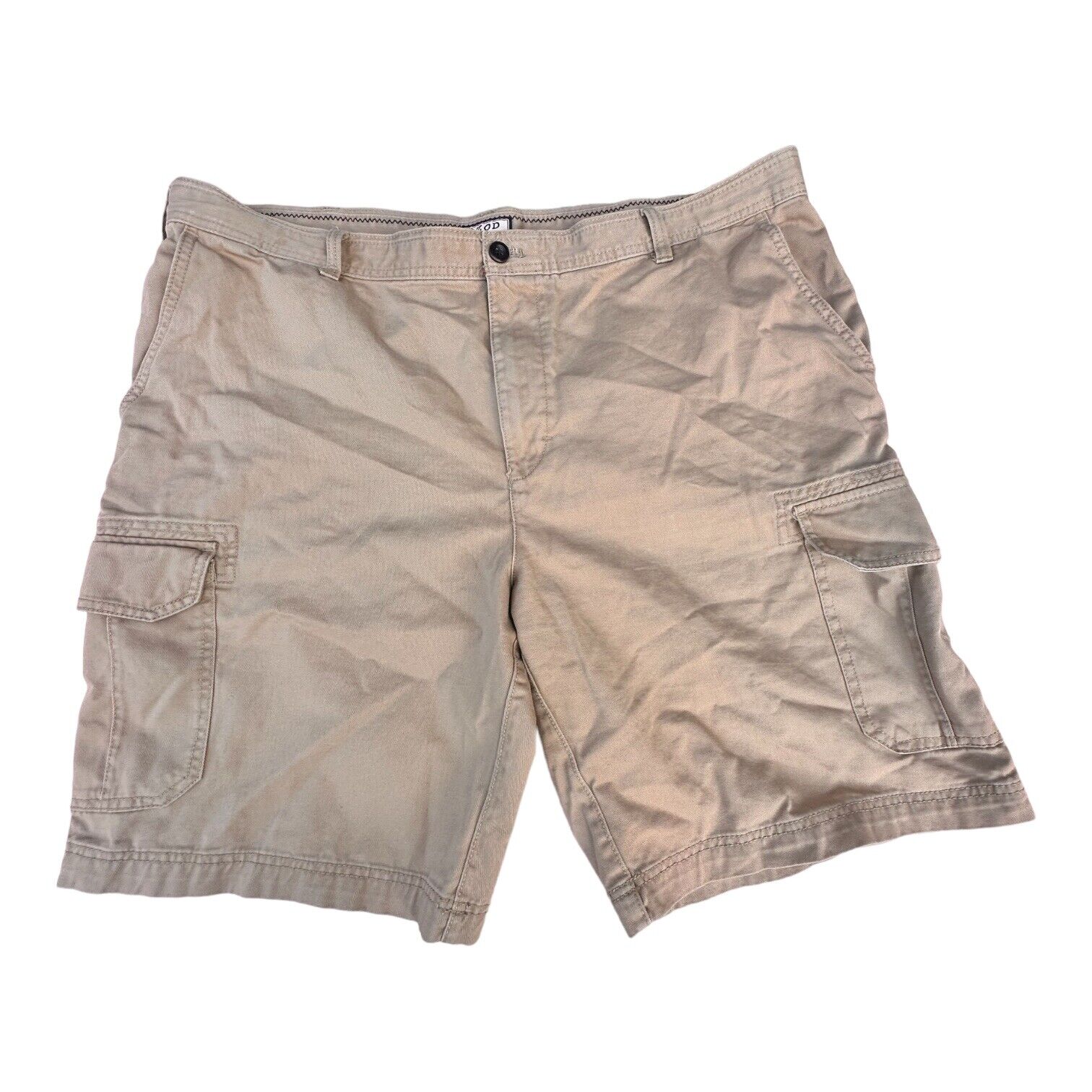 IZOD Shorts Mens 42X10 Brown Tan Khaki Cargo Hiking Fishing Outdoors Casual