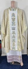 GOLD IVORY GOLD MARIAN CHASUBLE + STOLE