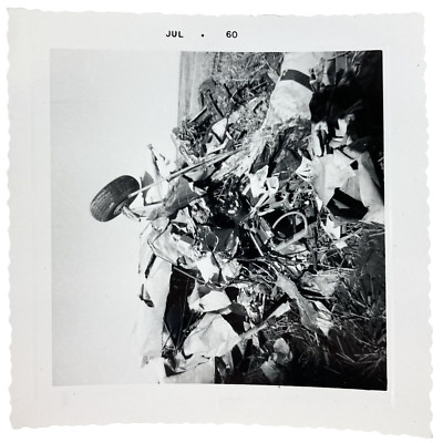 Original Photo Airplane Plane Wreck Aircraft Crash Square Picture July 1960