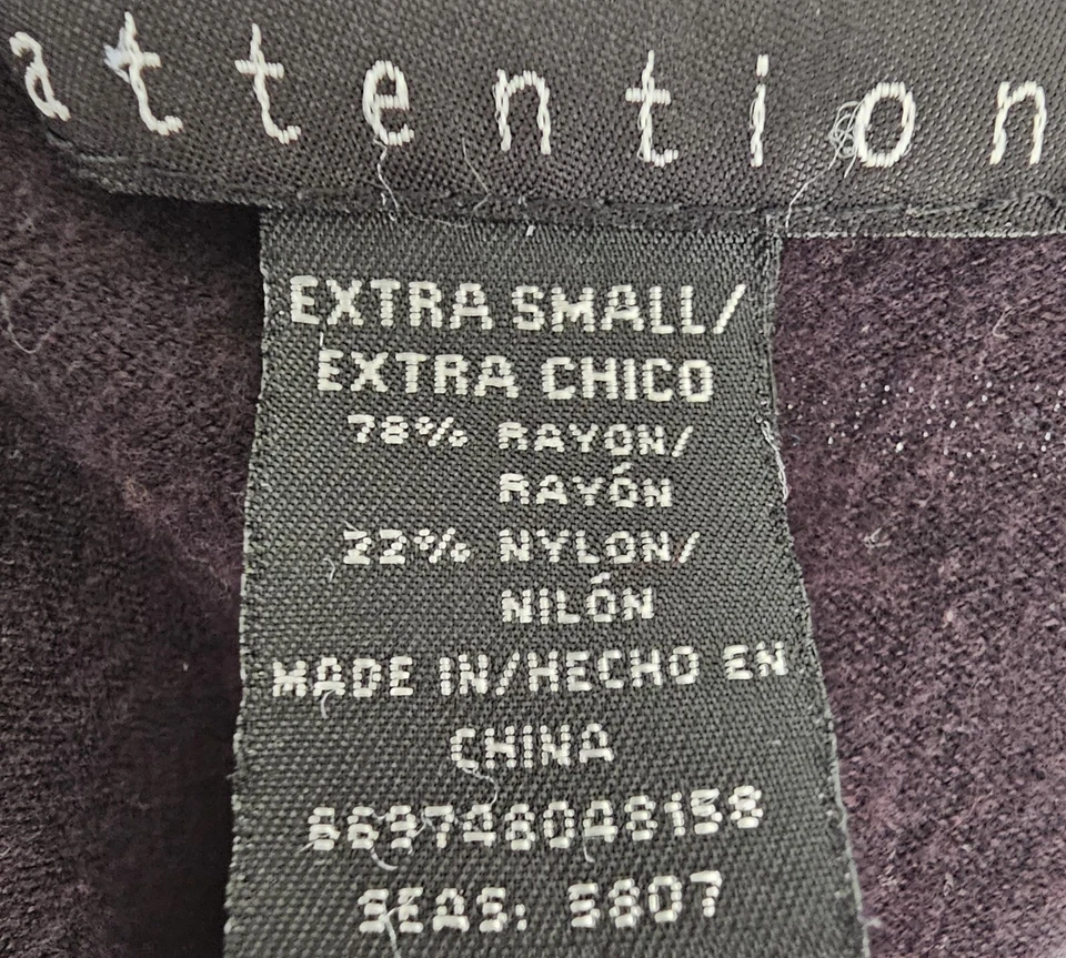 Camisa Suéter Top Blusa Attention Mujer Talla XS X Pequeña Negra Foto 2 de 4