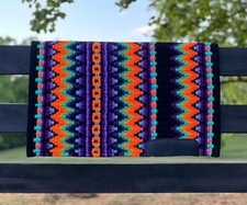 Western Show Horse Riding Handmade Saddle Pad Wool in 34 42