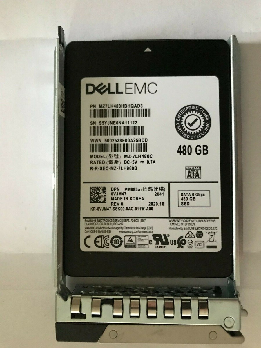 VJM47 DELL 480GB SATA 2.5 6Gb/s SSD RI MZ-7LH480C R640 R740 R440