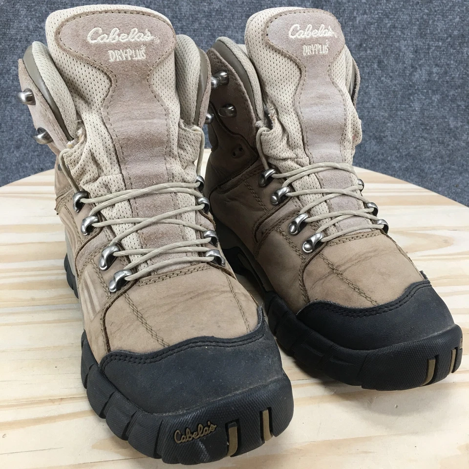 Cabelas Botas de Senderismo Mujer 8.5 D Dry Plus Beige Cuero Con Cordones Aislante Foto 3 de 4