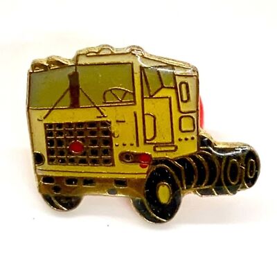 Semi trucker hat pin, jacket pin, lapel pin, lit pin, backpack pin 80's trucker
