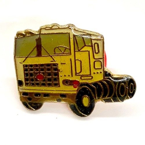 Semi trucker hat pin, jacket pin, lapel pin, lit pin, backpack pin 80's trucker