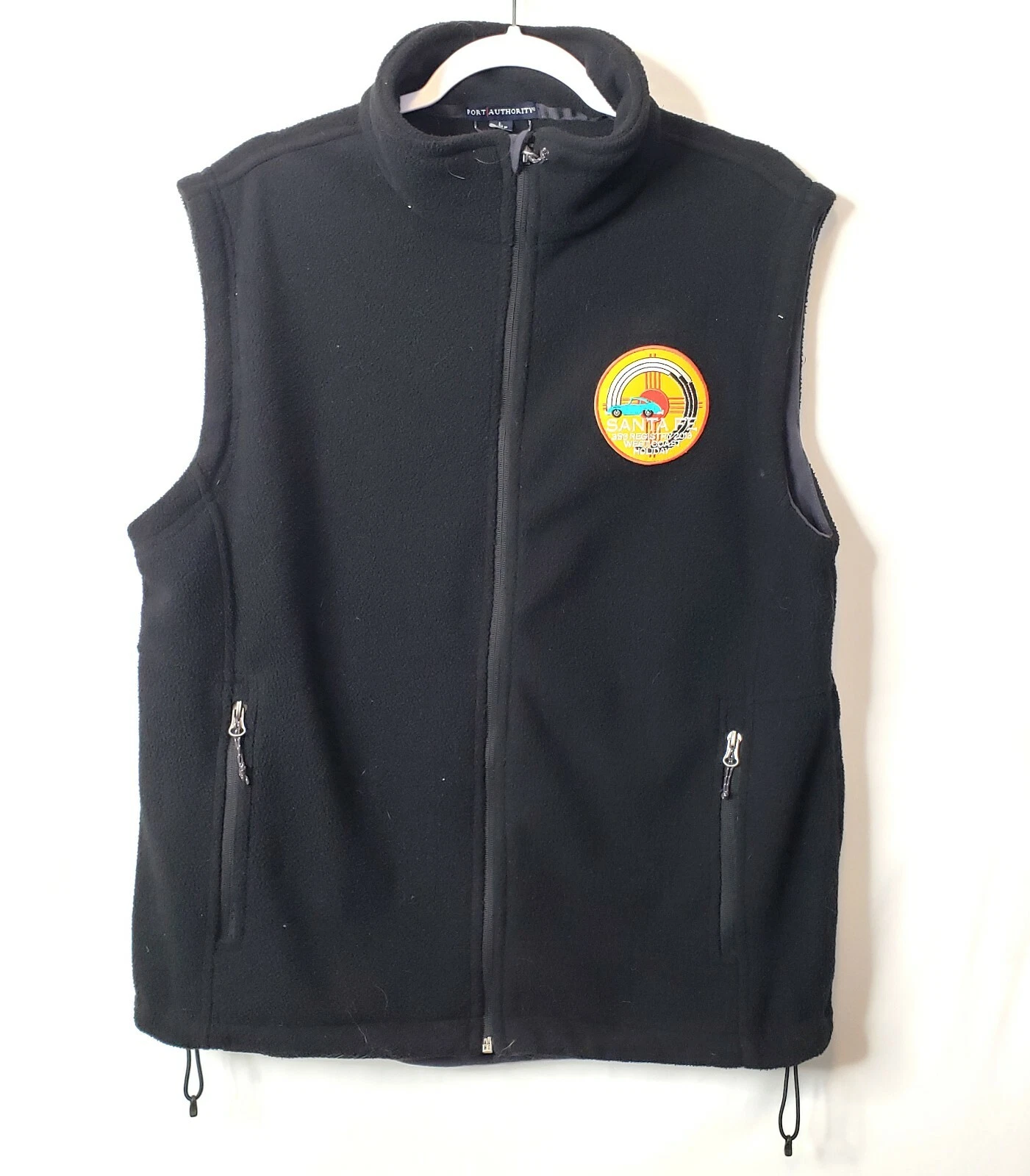 Port Authority Black Full Zip Fleece Vest With Zipper Pockets Mens Size L