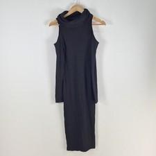 Rosebullet womens dress size 6 bodycon black cold shoulder long sleeve 090532