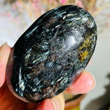 135g Natural Astrophyllite Fireworks Stone Quartz Crystal Plam Stone Healing