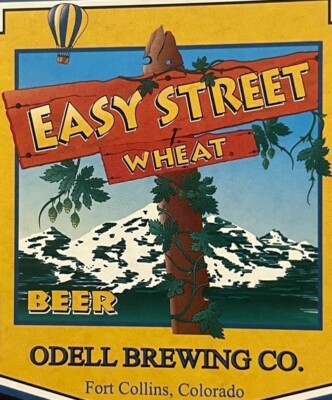 Vintage 2000 Easy Street Wheat Beer Label, Odell Brewing Co. Ft. Collins, CO