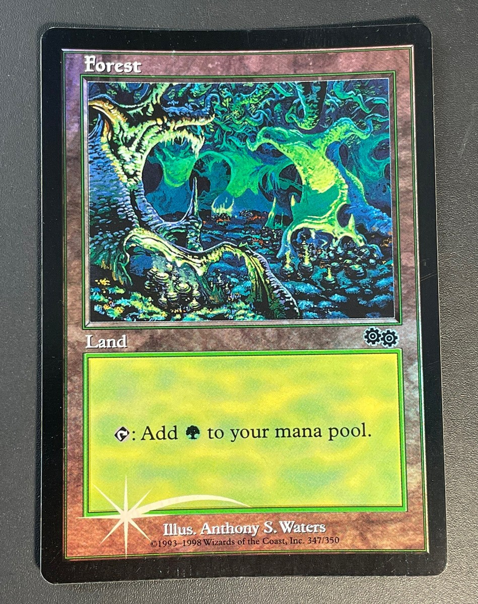 MTG Magic The Gathering FOREST Foil Land Card Urza's Saga MTG Magic The Gathering FOREST Foil Land Card Urza's Saga