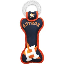 Pets First MLB Bone Shaped Dental Tug Toy with Squeaker for Dogs & Cats