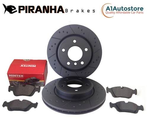 Front Brake Discs Mintex Pads for Nissan Navara D40 Dimpled Grooved Black 296mm - Picture 4 of 9