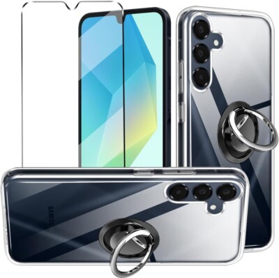 Magnet Ring Hülle für Samsung Galaxy A16 S24 FE 5G Stoßfest Klar Handy Cover