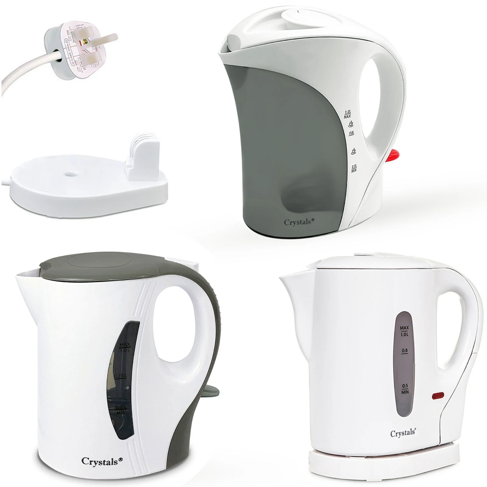 Travel Kettle Portable Electric 1L Camping Caravan Kitchen Hotel Jug Holiday New