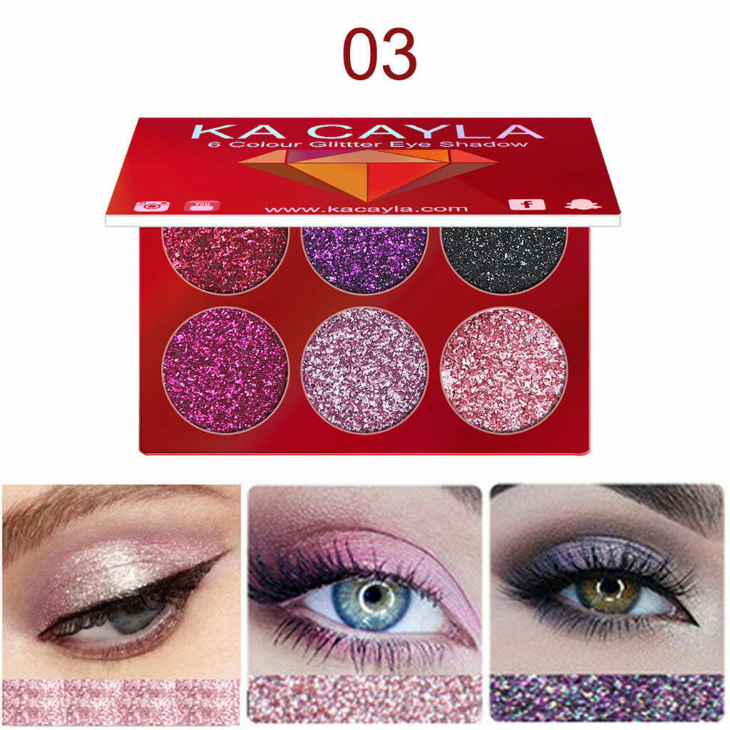 6 Colors Matte Eyeshadow Makeup Kit Shimmer Glitter Eye Shadow Powder