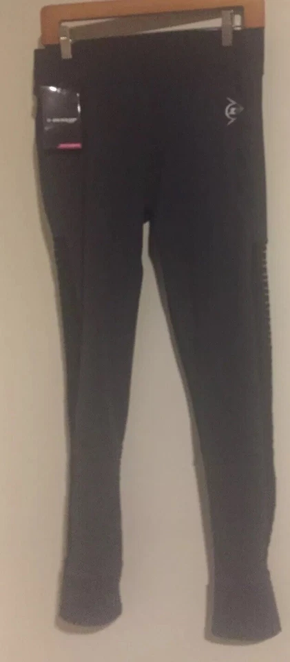 Dunlop Sport Size X-Large Activewear Performance Leggings Black Mesh Sides - Image 2 of 4