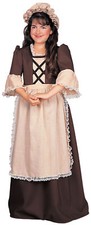 Colonial Patriotic Dress Apron Cap Girl Child Costume Halloween Rubies