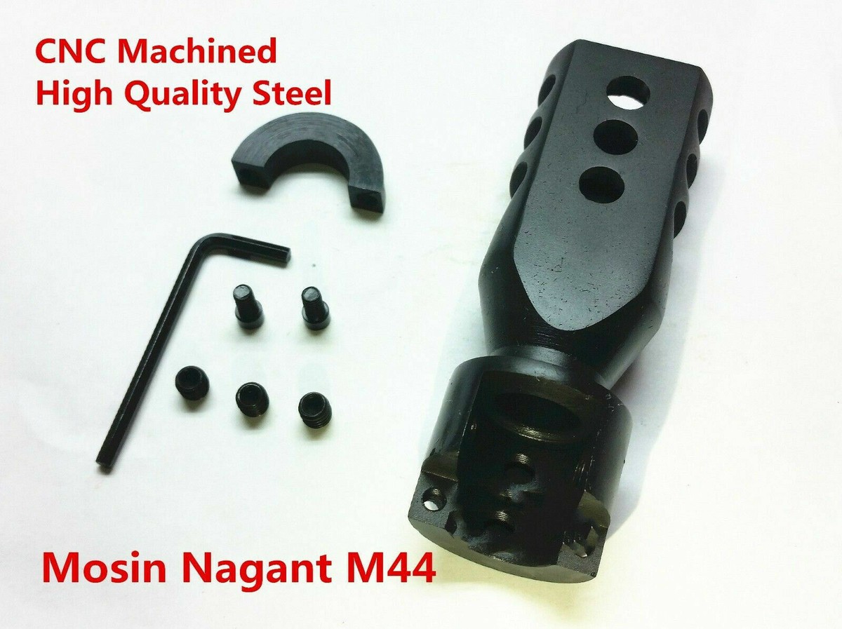 Mosin Nagant M44 All Steel Tanker Style Muzzle Brake 3 Set Screws