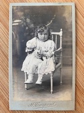 Photo business card CDV portrait child toy 1880 Tarpent Le Mans