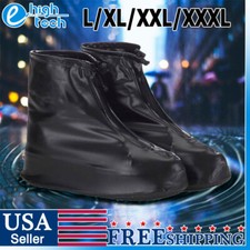 Anti-slip Reusable Rain Shoe Covers Waterproof Zipper Overshoes Boots Protector