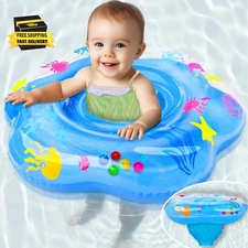 Extra-Large 25.6" Baby Pool Float with Double Airbag & Safety Seat, Inflatable S
