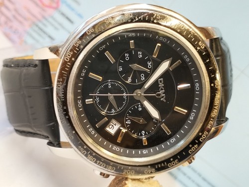 DKNY CHRONOGRAPH QUARTZ BLACK DIAL NY-1478 MEN'S FULL WORKING VINTAGE WATCH - Picture 10 of 22